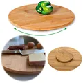 Produktbild: LS-LebenStil Holz Drehplatte 35cm FSC-zertifiziert Bambus Kugellager Drehteller Drehtablett Servierplatte Servierteller Serviertablett Pizzateller Vesperbrett Käsebrett Tablett Drehkabinett Kuchen