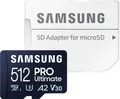 Produktbild: Samsung PRO Ultimate R200/W130 microSDXC 512GB Kit, UHS-I U3, A2, Class 10