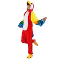 Produktbild: Boland - Kostüm für Erwachsene Papagei, Kapuzen-Overall aus Plüsch, Reisverschluss vorne, Zoo-Tier, Vogel, Karneval, Fasching, Mottoparty