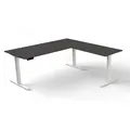 Produktbild: Kerkmann Move 3 elektrisch höhenverstellbarer Schreibtisch anthrazit L-Form, T-Fuß-Gestell weiß 180,0 x 80,0 cm - Grau