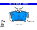 Produktbild: Bremsbelagsatz, Scheibenbremse ATE 13.0460-2820.2 für VW