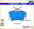 Produktbild: Bremsbelagsatz, Scheibenbremse ATE 13.0460-2820.2 für VW