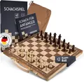 Produktbild: Falkenwerk Spiel magnetisches Schachspiel aus Holz [38x38 cm], Spielfiguren aus Echtholz mit Magnetfuß & Filz, Ratgeber & Tragetasche