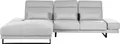 Produktbild: BELIANI 4-Sitzer Ecksofa Hellgrau Stoff L-Förmig mit Chaiselongue Rechtsseitig 3 Dekokissen Verstellbare Armlehnen Rückenlehne Sitztiefe Kopfstütze