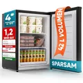 Produktbild: Stillstern Mini Gefrierschrank (42L) -18°C, Eiswürfelschale, Schloss, Türanschlag wechselbar, 4-Sterne Tiefkühlschrank für Camping/Büro Gefriertruhe Klein Gefrierschrank Klein Tiefkühltruhe Schwarz