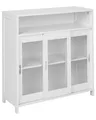 Produktbild: Beliani Modernes Sideboard für Wohnzimmer oder Schlafzimmer 3 Türen MDF-Platte mit Ablagefach Oben weiß Crabtree