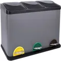 Produktbild: Svita Tc3x15 Kücheneimer 45l Mülleimer Trennsystem Treteimer Abfalleimer Grau