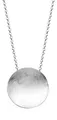 Produktbild: Nenalina Damen Silber Halskette mit Runden Kreisanhänger gebürstet (36 mm), Münzanhänger mit Kette, Coinkette lang für Frauen mit Anhänger, 925 Sterling Silber, Länge 90 cm, KAS-011