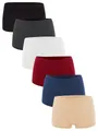 Produktbild: Fabio Farini Panty Damen Hipster Boxershorts - Frauen Unterhosen Slip Set Seamless (Packung, 6-St) angenehmes Tragegefühl ohne Seitliche Nähte
