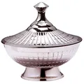 Produktbild: Orientalische Zuckerdosen Dosen aus Messing in Silber Anwar 12cm| Marokkanische Minzdose Tee Kaffee Dose klein | indische Vintage Vorratsdose Gewürzdose rund | Orientalische Dekoration auf dem Tisch