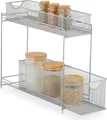 Produktbild: Relaxdays Küchenschrank Organizer, ausziehbares Unterschrank Regal, 2 Schubladen, Metall, HBT: 40 x 15 x 46 cm, silber