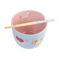 Produktbild: Grupo Erik Ramen Bowl Schüssel BT21 Keramik Schale 12,5 x 9,4 cm 1400 ml mit Stäbchen zum Essen - Ofizieller BT21 Fanartikel