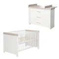 Produktbild: roba Babyzimmer ‚Lucy‘ 2-teilig, inkl. Kombi-Kinderbett 70 x 140 cm & Wickelkommode breit