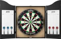 Produktbild: KOTO - Darts Centre Schwarz, Dartboard Schrank mit Classic Edition Dartscheibe, 6 Steel Dartpfeilen, Throwline & Zubehör