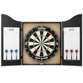 Produktbild: KOTO - Darts Centre Schwarz, Dartboard Schrank mit Classic Edition Dartscheibe, 6 Steel Dartpfeilen, Throwline & Zubehör