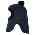 Produktbild: maximo - Kid's Mini-Schlupfmütze mit Wollfleece und Pompons - Sturmhaube Gr 49-51 cm blau
