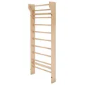 Produktbild: GORILLA SPORTS® Sprossenwand - 195 x 80 x 14 cm, bis 100 Kg Belastbar, mit 10 Sprossen, zur Wandmontage, aus Holz - Klettergerüst, Kletterwand, Fitness Turnwand, Schwedische Leiter