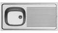 Produktbild: Auflagespüle 100x50cm Edelstahl Küchenspüle International Abtropffläche 1 Becken