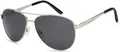Produktbild: styleBREAKER polarisierte Flieger Sonnenbrille, Pilotenbrille mit Federscharnier, Etui und Putztuch, Unisex 09020046, Farbe:Gestell Silber/Glas Grau