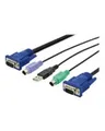 Produktbild: DIGITUS Octopus Tastatur- / Video- / Maus- KVM- Kabel HD-15 M USB Typ A 4-polig PS/2 6-polig M 3 m Schwarz (DS-19232)