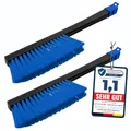 Produktbild: [ 2 Stück ] - Schneebesen Auto Besen Winter Murska Besen Auto Schnee - Schneebesen Auto lackschonend - Schneebürste Auto Schneefeger Auto Besen Schnee Winter Feger Bürste (2x L&P A059 Schwarz Blau)