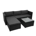 Produktbild: B-Ware Poly-Rattan Garnitur MCW-F57, Sofa Sitzgruppe, schwarz, Kissen dunkelgrau
