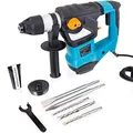 Produktbild: BITUXX® Bohrhammer Schlagbohrer 1800W Schlagbohrmaschine Abbruchhammer Meißelhammer SDS-Plus + 6 Joule 1800W 4000S/min 2x Meißel