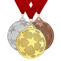Produktbild: Gewinner Medaillen 3er-Set – Metallmedaillen für Sport  Wettbewerbe, Fussball...