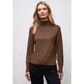 Produktbild: Rollkragenpullover STREET ONE, Damen, Gr. 36, hazelnut braun, Stoff, 71% Viskose, 29% Nylon, unifarben, comfort fit normal, hoch geschlossener Ausschnitt, Bündchen, Pullover Rollkragenpullover, mit Strick-Struktur