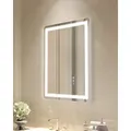 Produktbild: VEVOR LED-Badezimmerspiegel Vanity Mirror (50 x 70 cm), beschlagfreier Spiegel, stufenlos dimmbarer Badezimmerspiegel mit 3 Farbtemperaturen, wandm...