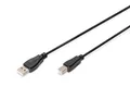 Produktbild: Digitus USB Anschlusskabel, Typ A - B St/St, 1.8m, USB 2.0 geeignet, sw AK-300102-018-S