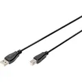 Produktbild: Digitus Usb-kabel  Usb 2.0 Usb-a Stecker, Usb-b Stecker 1.80 M Schwarz  Ak-300102-018-s