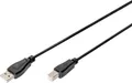 Produktbild: Digitus USB-Kabel USB 2.0 USB-A Stecker, USB-B Stecker 1.80 m Schwarz AK-300102-018-S