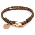 Produktbild: Bronzefarbenes Unique Vintage-Armband aus Leder LB0357
