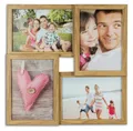 Produktbild: levandeo Bilderrahmen Collage B x H: 34x34cm 4 Fotos 13x18 Eiche MDF Holz Glas