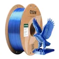 Produktbild: eSUN Silk Dual-Color PLA Filament 1.75mm, Co-Extrusion Silk Magic PLA 3D-Druck Filament, Farbverlauf wechselnd 1KG Spule (2.2 LBS) für 3D-Drucker, Silk Blau Silber