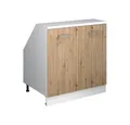 Produktbild: Vicco Unterschrank R-Line, Artisan-Eiche/Weiß, 80 cm mit 2 Türen, Schrankkorpus 60 c... (1-St)