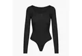 Produktbild: Creamy Fabrics Miederbody Bodysuit Sculpting Shapewear Longsleeve mit String-Schwarz-2XL (1-tlg) Figurformend