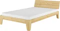 Produktbild: Kieferbett natur Einzelbett Futonbett Massivholz-Bettgestell 120x200 Zubehör wählbar V-60.62-12Rollrost und Matratze inkl.