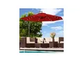 Produktbild: Luxus Sonnenschirm mit LED Beleuchtung Ampelschirm 300cm Solar Garten Schirm Pavillon in Rot