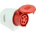 Produktbild: CEE-Wandsteckdose mit Klappdeckel IP44 5-polig 16A - Rot