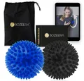 Produktbild: BOZEERA Massageball Igelball - Massage Bälle Set - Rücken, Beine, Fuß, Stachelball Hart & Medium, Inkl. GRATIS Video, Booklet & Tasche – Premium Massage Bälle Set