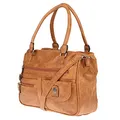 Produktbild: Christian Wippermann große Damen Umhängetasche Tasche Schultertasche in Leder Optik (Cognac)
