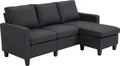 Produktbild: HOMCOM Ecksofa mit Schlaffunktion Stoffsofa Eckcouch Couchgarnitur mit wendbarer Chaiselongue L-Form