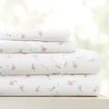 Produktbild: Linen Market 4-teiliges Queen-Bettwäsche-Set (rosa Blumenmuster) – Schlafen Sie Besser als je zuvor mit diesen ultraweichen und kühlenden Bettlaken für Ihr Queen-Size-Bett, Tiefe Taschen, passend für