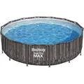 Produktbild: Steel Pro MAXTM Solo Pool ohne Zubehör Ø 427 x 107 cm, Holz-Optik (Mooreiche), ru...