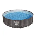Produktbild: Bestway® Steel Pro MAX™ Ersatz Frame Pool ohne Zubehör Ø 427 x 107 cm, Holz-Optik (Mooreiche), rund