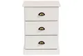Produktbild: IDIMEX Nachtkommode PARIS, Nachttisch mit 3 Schubladen Massivholz Muschelgriffe Landhaus Weiß