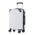 Produktbild: yonsly Trolley Reisekoffer, Rollkoffer Handgepäck, Kabinenkoffer Hartschalenreisekoffer Travel Suitcase mit 4 Rollen 360°, Zahlenschloss, Weicher Gummigriff (M, Silber)