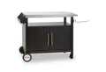 Produktbild: BBQ-Toro Grillablagetisch Grillwagen 103,5 x 59 x 81 cm, Silber/Schwarz Grilltisch, Servierwagen (1-St), Zwei integrierte Bremsen